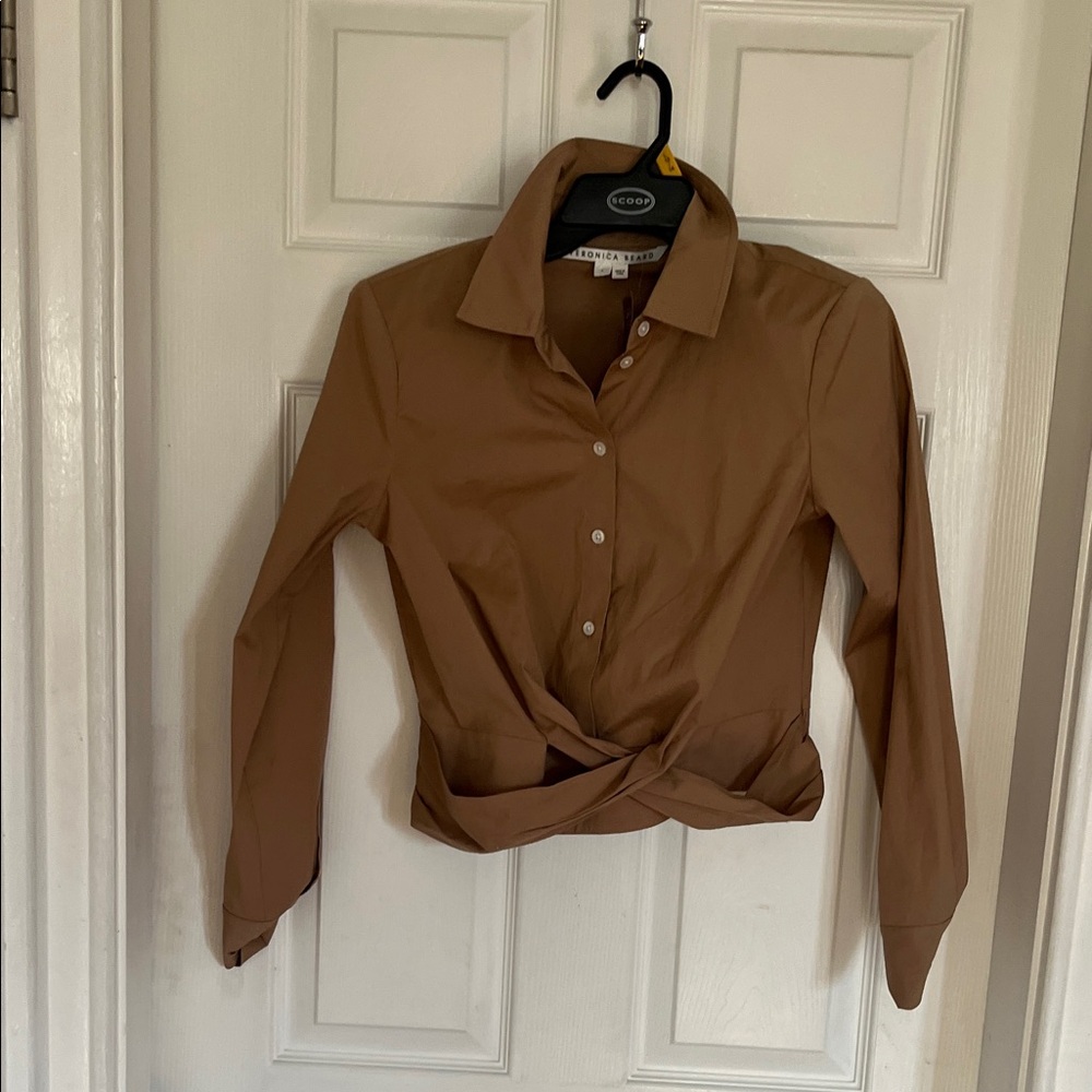 Veronica Beard Brown Button-Down Shirt 4